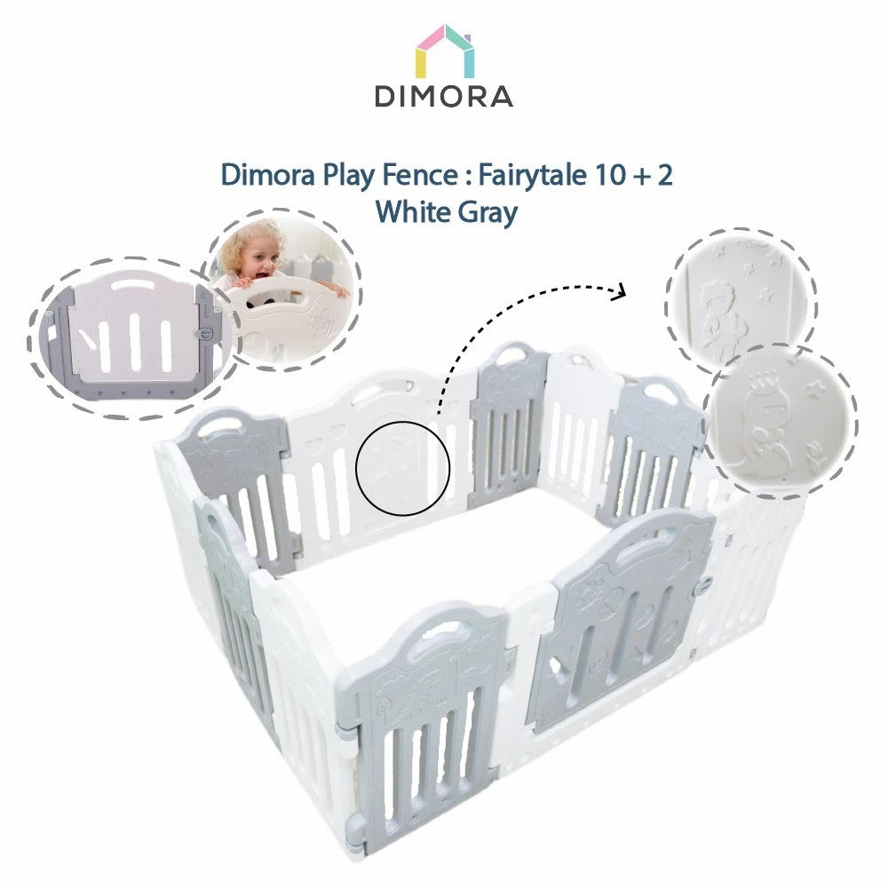 Dimora FAIRYTALE - White & Gray Play Fence Pagar Pembatas Area Main Anak Bayi
