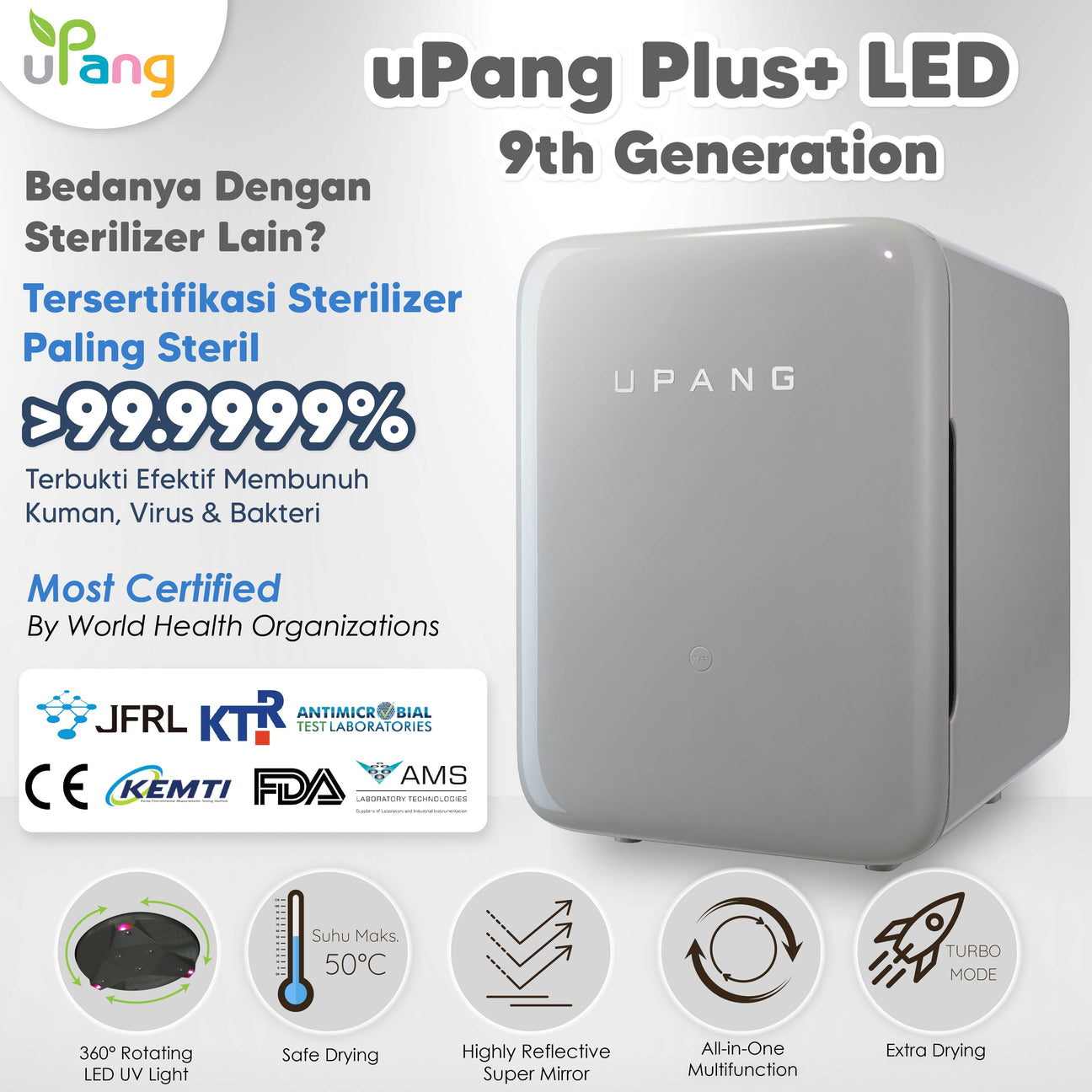 uPang PLUS+LED -  UVC Sterilizer Waterless Alat UV Steril Botol