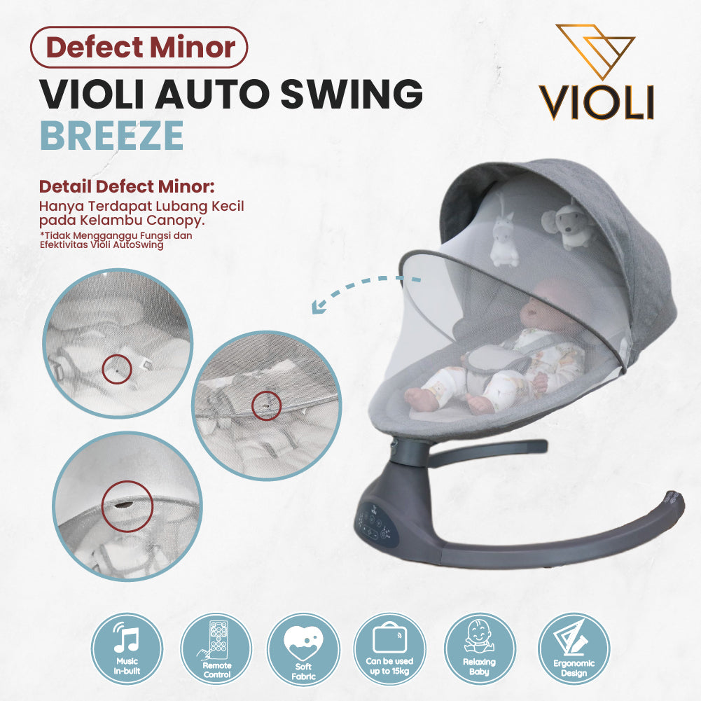 Violi Brezze : Grey Auto Swing - Bouncer Bayi Ayunan Otomatis Bayi