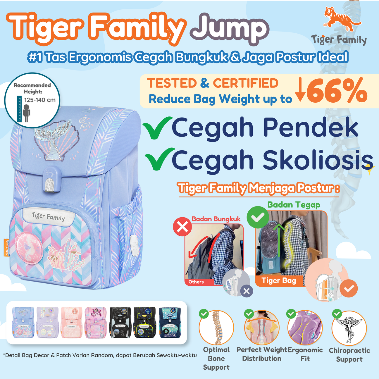 Tiger Family Ergonomic Bag - Jump