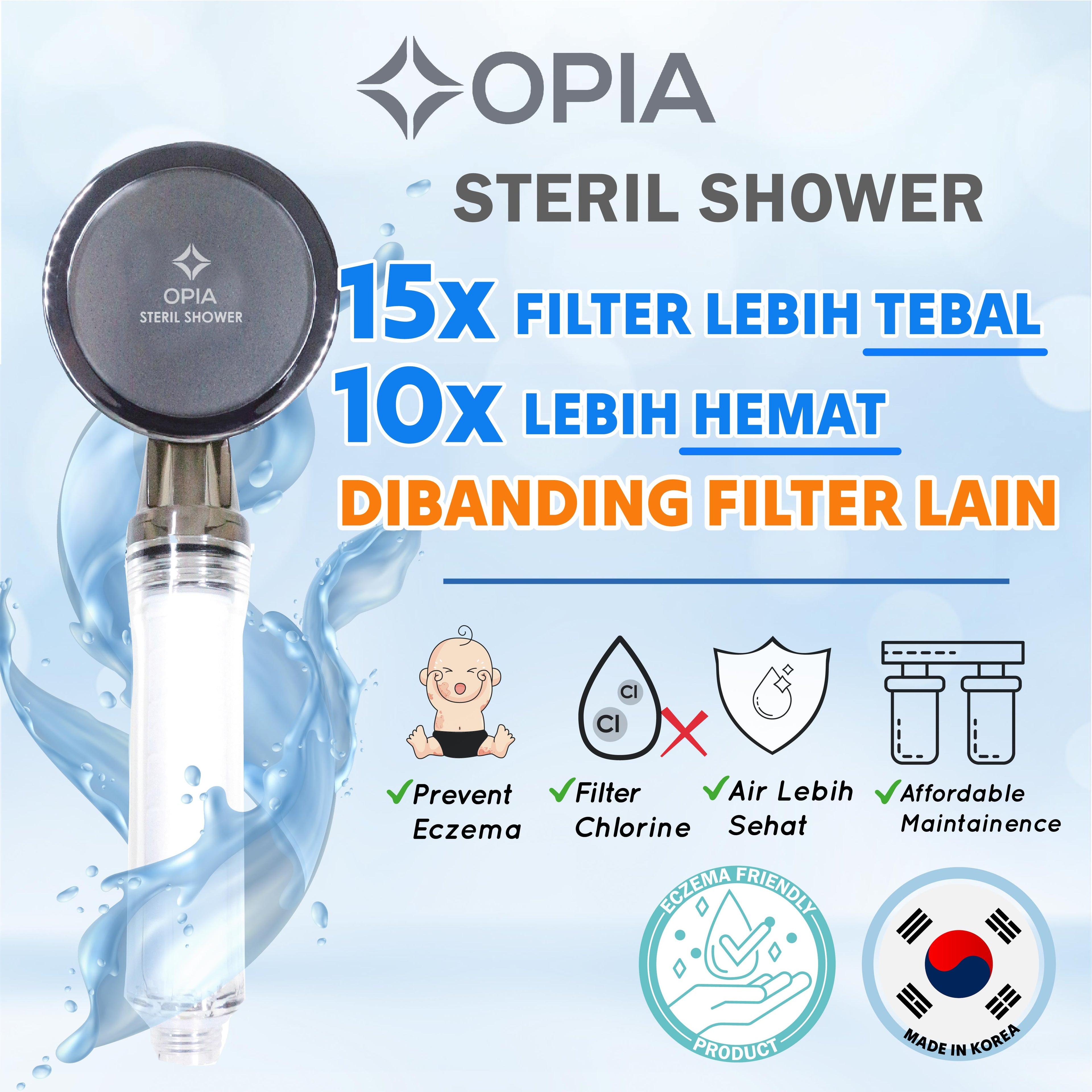Opia Steril Shower Filter Head Set 
