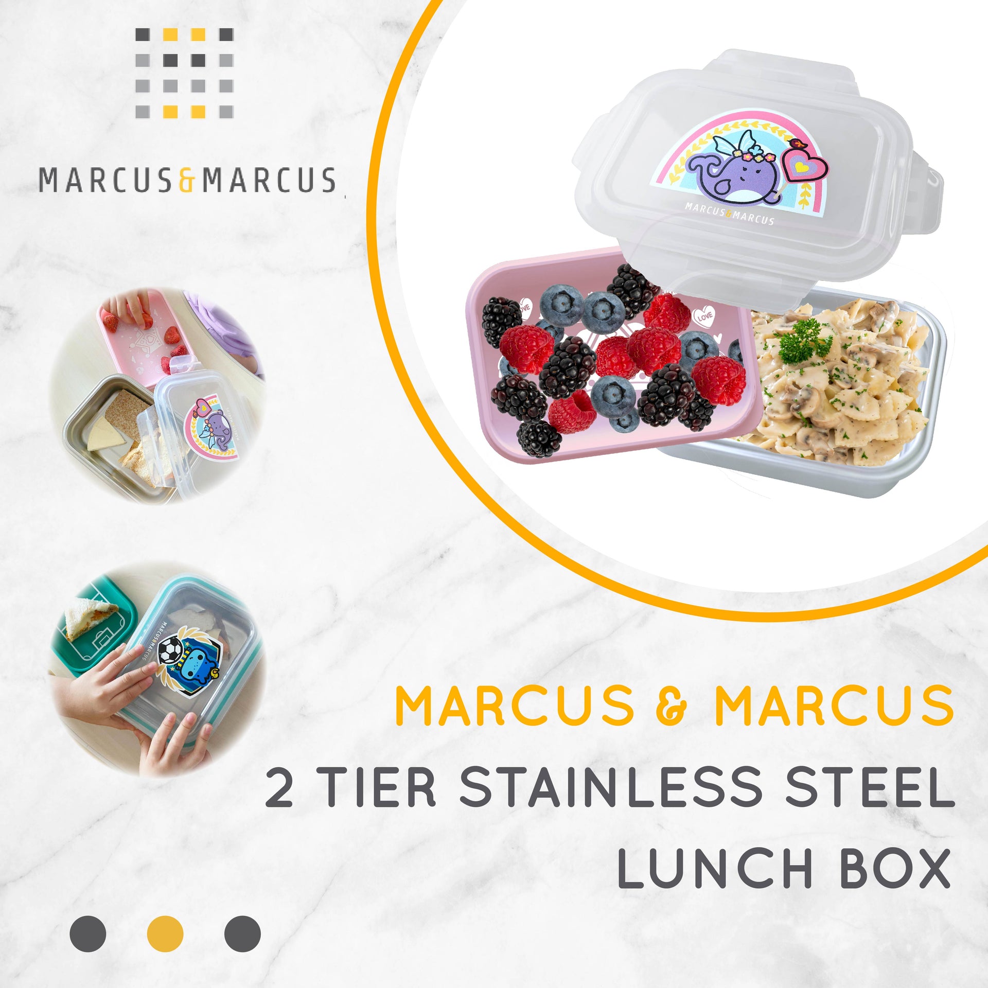 Marcus&Marcus 2 Tier Stainless Lunch Box