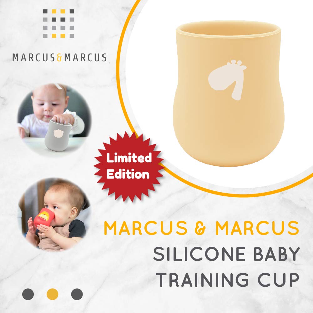 Marcus & Marcus Baby Training Cup 4oz - Gelas Minum MPASI Silikon Anak Bayi | BPA FREE