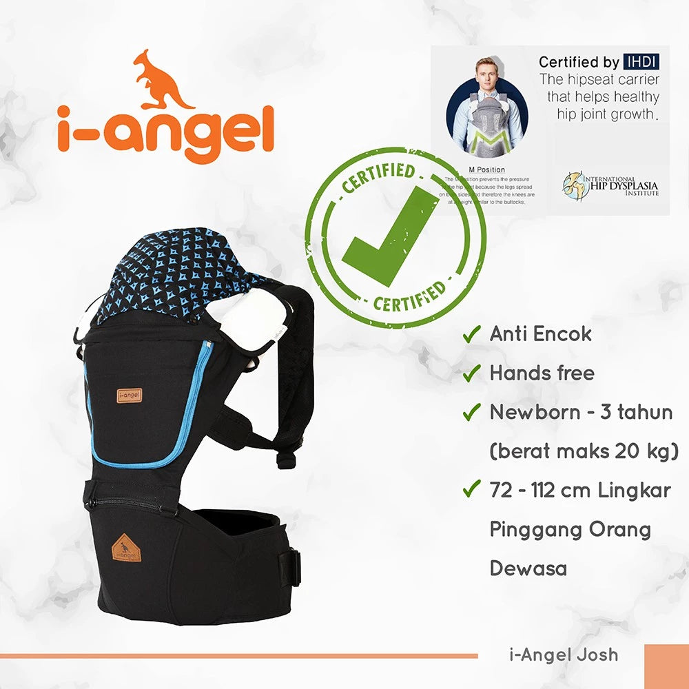 i-Angel Josh  - Gendongan Bayi M-Shape | Anti Pegal | Hipseat Depan