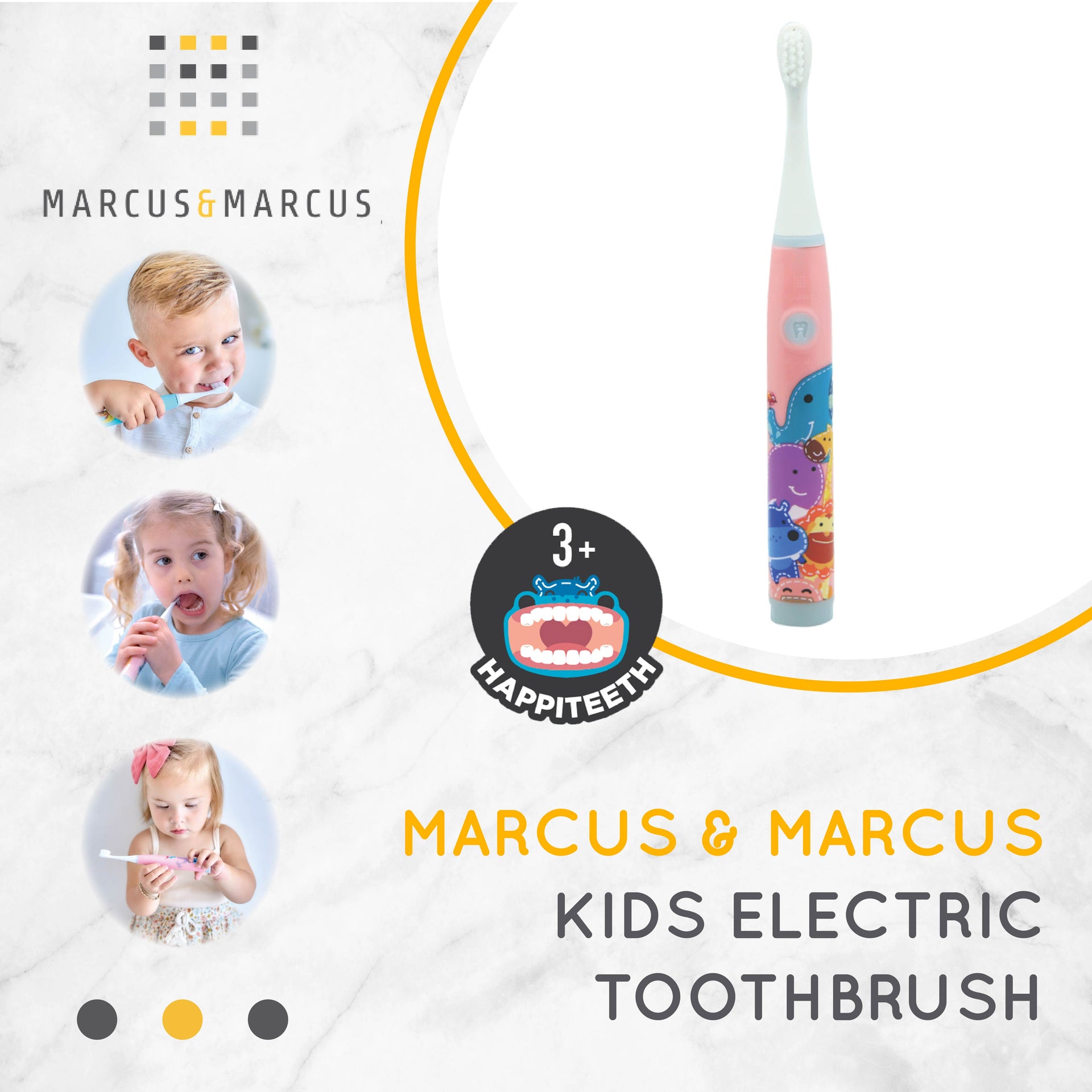 Marcus & Marcus Kids Electric Toothbrush - Sikat Gigi Anak Elektrik (3 Tahun) | BPA FREE