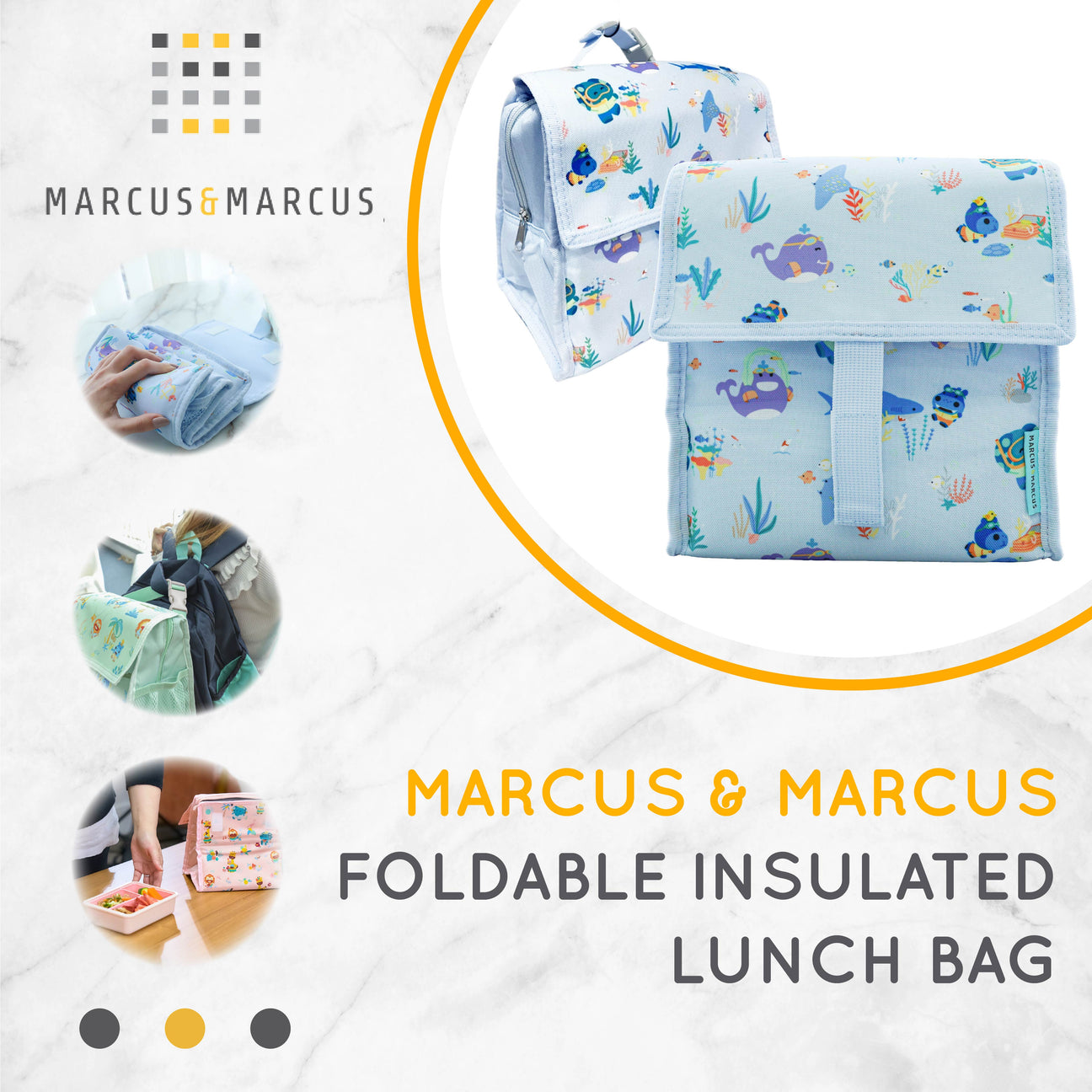 Marcus & Marcus Foldable Insulated Lunch Bag 