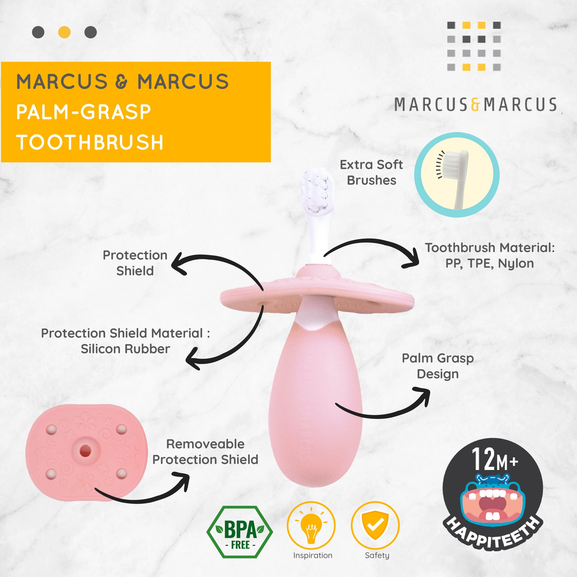 Marcus & Marcus Palm Grasp Toothbrush  - Sikat Gigi Anak