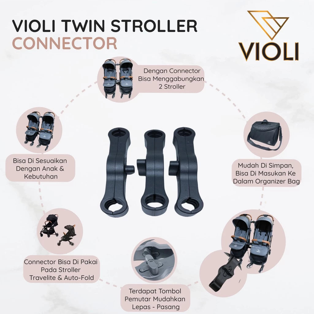 Violi Twin Stroller Connector For Travelite or Auto Fold Only