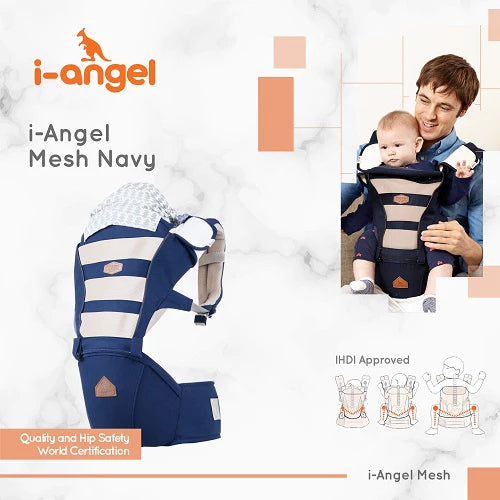 i-Angel Mesh Navy – Gendongan Bayi Hipseat Depan