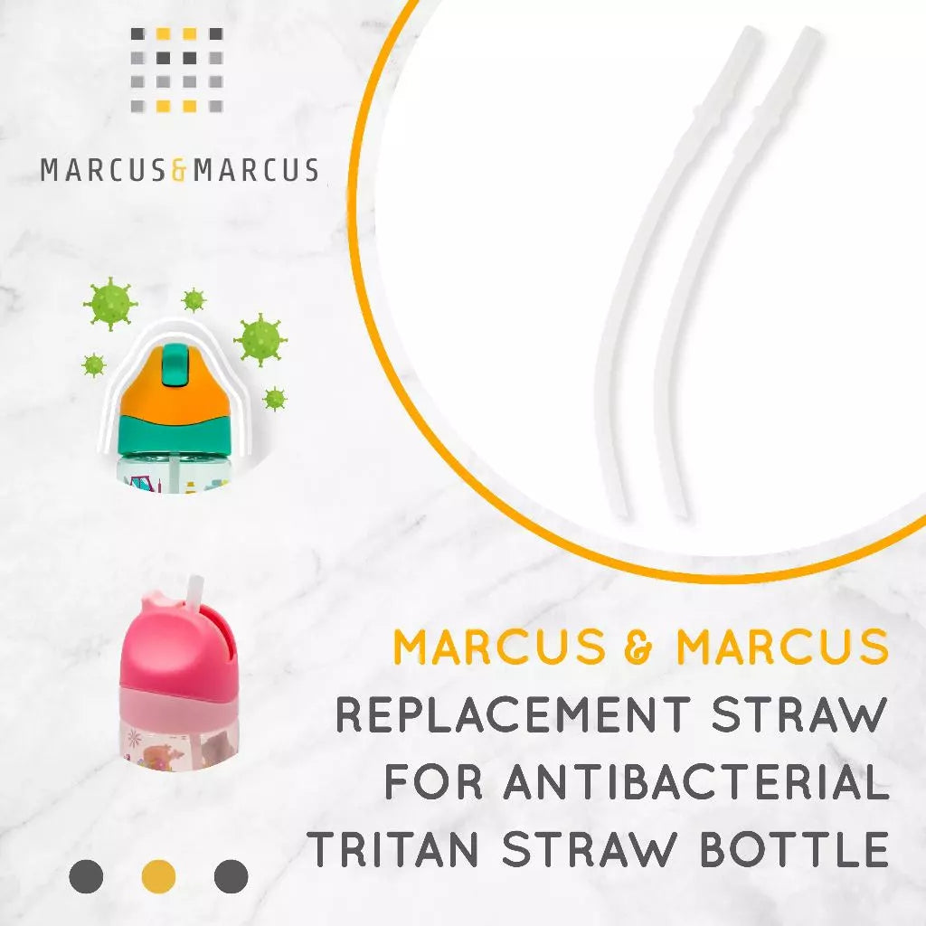Marcus & Marcus Replacement Straw For Antibacterial Tritan Straw Bottle – Sedotan Silikon Anti Bakteri Isi 2