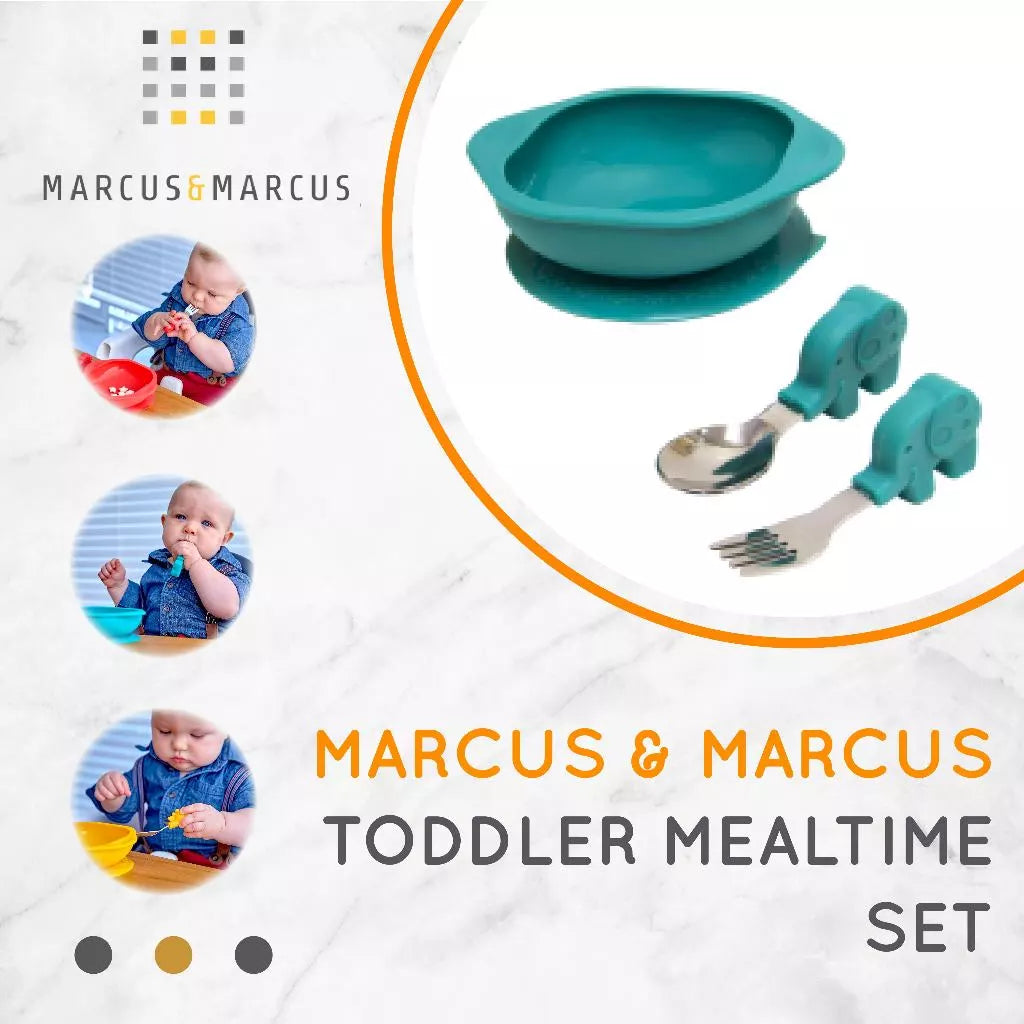 Marcus & Marcus Toddler Mealtime Set - Alat Makan Anak Bayi Set Silikon MPASI (1.5 Tahun) | BPA FREE
