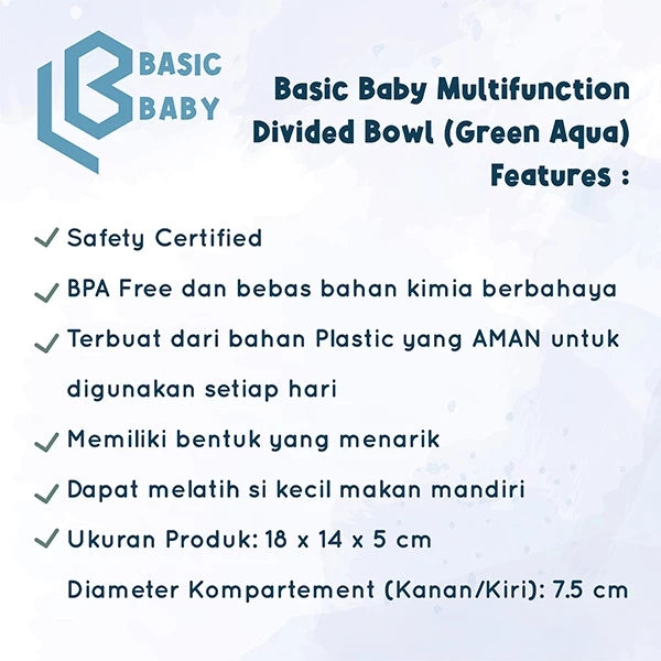 Basic Baby Multifunction Divided Bowl - Mangkok Makan Lucu Anak Karakter